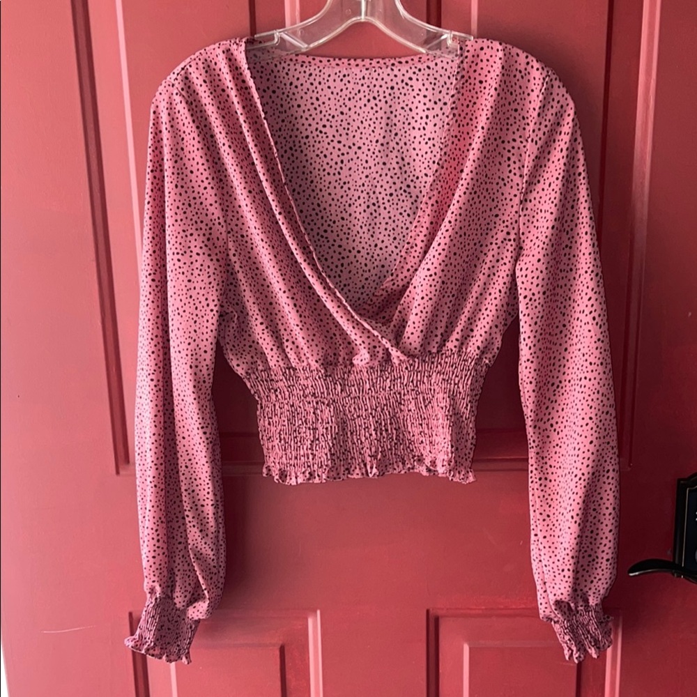 Pink Polka Dot Women's Top